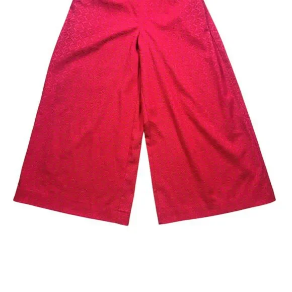 Ett Twa Anthropologie Women's Haley Strapless Jumpsuit Pink Belted Wide Leg US 6 - Picture 6 of 9